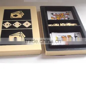 Bone Resin Combination Dice and Cards Box With Bone in Natural Polish thumbnail-1
