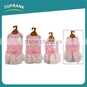 Dog Clothes Pet Accessories Pink Wedding Pet Dress Dog Clothes With Bowknot thumbnail-2