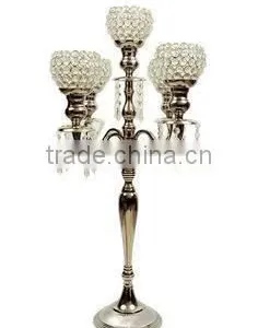 Silver Plated Crystal Ball Candelabra thumbnail-1