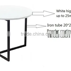Euro Style Black Powder Coated Metal Base Side Table, Coffee Table thumbnail-3