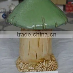 Porcelain Mushroom Decor Green Color Handmade thumbnail-1