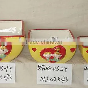 Pink Square Shape Ceramic Flower Planter for Valentine thumbnail-1