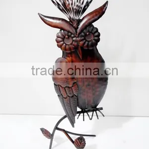 Shinning Antique Metal Owl Ornament Decoration thumbnail-1