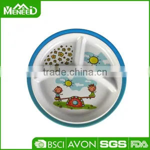 Santa Claus Design Melamine Ware X'mas 3 Compartment Dinner Plates thumbnail-2