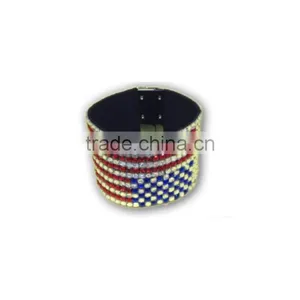 Acrylic Gem/Rhinesone Bracelet With Zinc Alloy Locking Part, Hot Sale Gift Leather With Crystal Gem Decoration thumbnail-2
