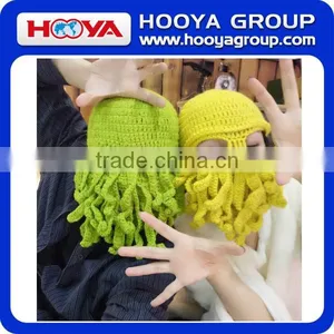 Unisex Halloween Octopus Hats Crocheted Hats Funny Cap thumbnail-1