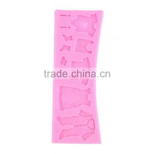 1 PC 2015 Pop 3D Baby Clothes Shower Silicone Mould Fondant Kitchen Cake Mold for Chocolate Baking Tool thumbnail-4