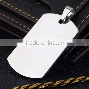 Promotions! Fashion Military Men's Stainless Steel Silver Plain Dog Tag Pendant No Chain Free Shipping thumbnail-2