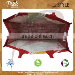PP Laminated Jute Tote Bag With Padded Rope Handle With Three Color Front & Back Print thumbnail-5