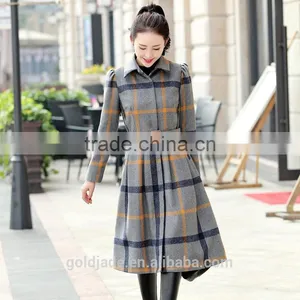 2017 Wool Long Knee Length Women Overcoat Winter Coat Long Winter Coats For Women thumbnail-2