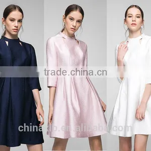 Sell Latest Woman Dress Design Fashion Floral Printed Autumn Winter Custom Business Office Formal Lady Dresses With Sleeves thumbnail-1