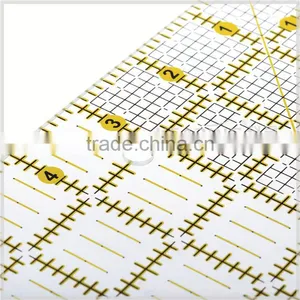 Kearing China Factory Direct Sell Transparent Plastic Patchwork Acrylic Ruler ( 6.5'' * 6.5'' ) & Quilt Sew Ruler # KPR65D thumbnail-6
