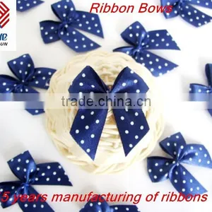 NAVY BLUE SATIN RIBBON BOWS for Garment thumbnail-2