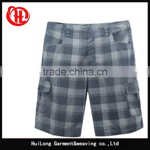 Wholesale Short Pants Plus Size Washed Plaid Men's Shorts thumbnail-2
