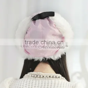 Cheap Factory High Quality New Soft & Warm Winter Earflap Girls Fur Hats thumbnail-4