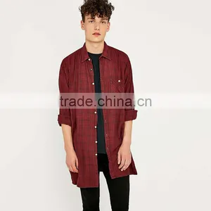 Italian Style Extra Long Sleeve Checked Shirts Famous Brand Shirts for Men thumbnail-1