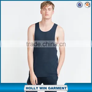 Plain Black Knitted Men Stringer Tank Top With no Lable thumbnail-1