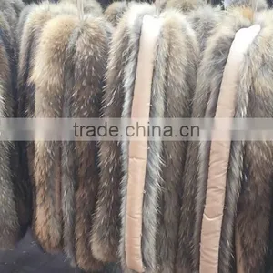 BBG-H-9 Natural Color Real Raccoon Fur Trim for Hood thumbnail-2