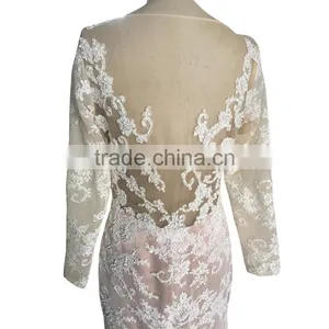 China OEM Long Sleeve Lace Wedding Dress For Sale thumbnail-6