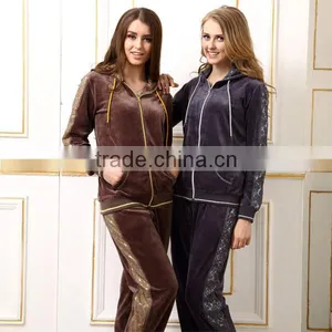 Warm Winter Velvet Design Couple Pyjamas With Zipper-up Hoody Classic Family Women Pyjamas thumbnail-1