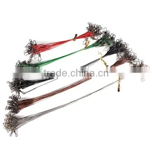 Hot Sale 100pcs/set 5 Colors Stainless Steel Coated Fishing Trace Lure Wire Spinner Leader Hooks Swivel Interlock Snaps thumbnail-1