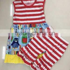 Baby Clothes Set Wholesale Cotton Ruffle Western Outfit Girls Back To School Outfit thumbnail-1