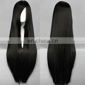Very Beautiful Long Black Straight Hair Wig Womens Synthetic Wig FW2172 thumbnail-1