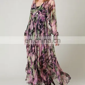 CHEFON Floral Print Elegant Chiffon Design Evening Dresses Sale thumbnail-1