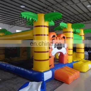 2017 New Design Inflatable Tiger Jungle Jumper Bouncer Combo With Slide thumbnail-2