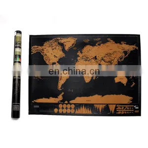 2017 Travle Wall World Map Mini Scratch off Foil Layer Coating Poster thumbnail-2