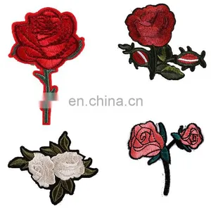 Embroidery Patch Hand Rose Flower Patches Embroidery for Women Clothing thumbnail-1
