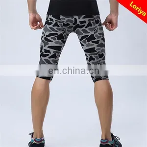 New Black and Blue Leopard Printing Spandex Men's Body Shaper Slimming Pants thumbnail-5