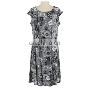 Black/White Floral Drawing Senior Women Dress Wear Guangzhou OEM thumbnail-1