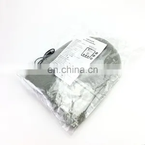 Custom Acrylic Reversible Blue Tooth Beanie Hat With Woven Label for Women thumbnail-6