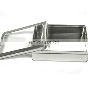 Plain Rectangular Gift Tin Box With Window thumbnail-2