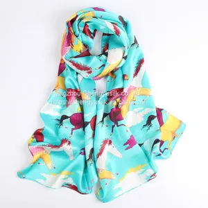 Beautiful Wholesale Women Long Custom Silk Scarf Printing 100% Silk Scarf thumbnail-5