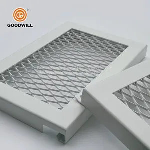 Diamond Shaped Perforated Pattern Metal Plate Mesh Steel Panels for Architeture thumbnail-2