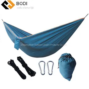 Amazon Hot Sale Outdoor Camping Lightweight Terylene Hammock With Straps and Carabiners thumbnail-1