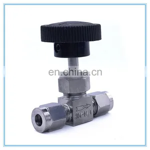 Adjustable Needle Valve OD 3 4 6 8 10 12 14mm 1/8" 1/4" 3/8" 1/2" Compression Double Ferrule Tube Stainless Steel 304 thumbnail-3