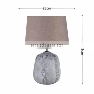 New Arrival Hotel Bedroom Decoration Exquice Desk Lamp Hot Sales Antique Grey Ceramic Table Lamp thumbnail-6