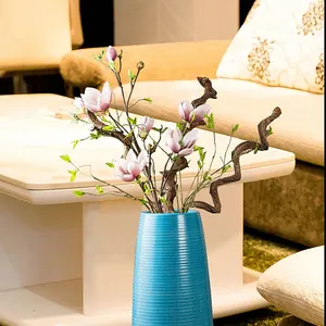 Hand Made American Countryside Style Blue Ceramic Dry Flower Vase For Showroom Hotel thumbnail-3
