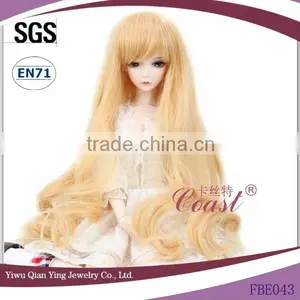 Long Curly Blonde Synthetic BJD Baby Doll Wig thumbnail-1