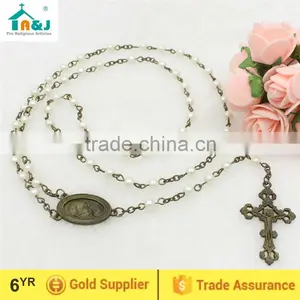 Passed CPSIA Test Imitation Pearl Chain Rosary Home Decoration thumbnail-1