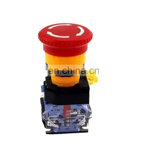 LA38-11ZS Emergency Stop 22mm Button Switches 1NO 1NC Red Mushroom 10A Equipment Lift Elevator on off Switch Button thumbnail-1