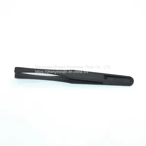 Plastic Tweezers Black Carbon Fiber Tweezers Round Nose Pointed Nose Flat Nose Elbow Pointed Nose Multifunctional Clip 93308 thumbnail-3