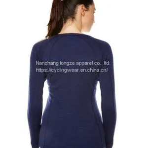 Women's Thermal Underwear Jacquard Merino Wool Long Sleeve Thermal Base Layer thumbnail-3
