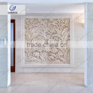 Southeast Asia Style Carved Plants Pattern 3D tv Background Wall Art thumbnail-2