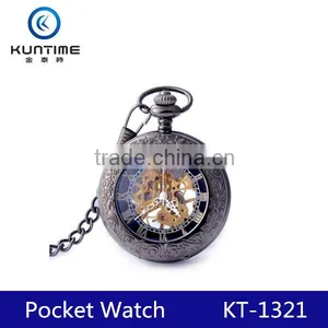 Retro Flip Skeleton Watch Mechanical Pocket Watch China Watch Factory thumbnail-1