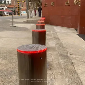 Safety Barrier Parking Driveway Security Bollard 304 SS With Led Light Metal Post Automatic Bollards thumbnail-3