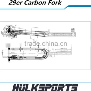 High Quality Mtb Bicycle Front Fork Matt Carbon Mountain Bike Fork 3k/ud 29er Carbon Fork thumbnail-5